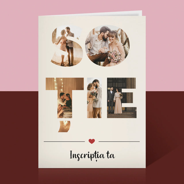 Cuvânt Din Fotografii: Soție Din Fotografiile Tale - Card Cu Felicitări