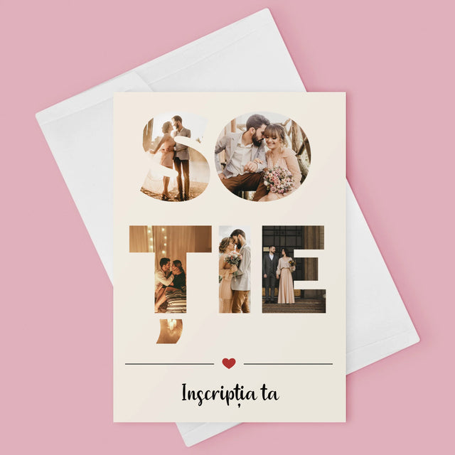 Cuvânt Din Fotografii: Soție Din Fotografiile Tale - Card Cu Felicitări