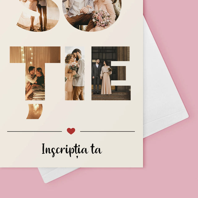 Cuvânt Din Fotografii: Soție Din Fotografiile Tale - Card Cu Felicitări