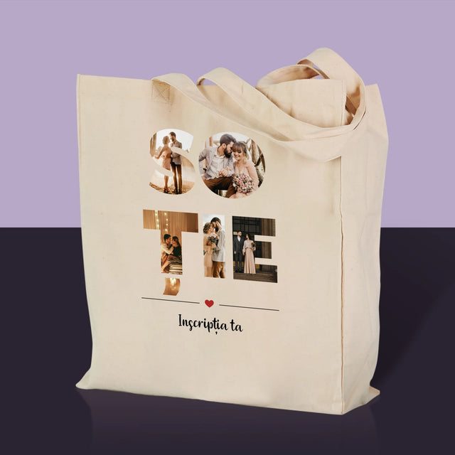 Cuvânt Din Fotografii: Soție Din Fotografiile Tale - Sacoșă De Pânză