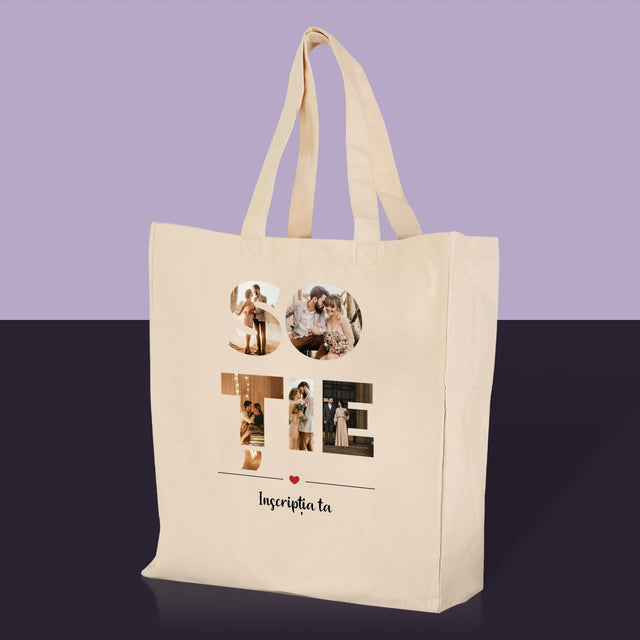 Cuvânt Din Fotografii: Soție Din Fotografiile Tale - Sacoșă De Pânză