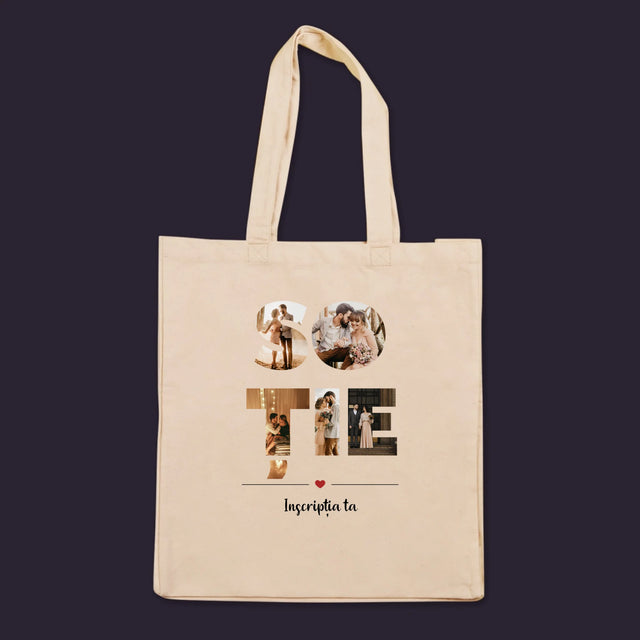Cuvânt Din Fotografii: Soție Din Fotografiile Tale - Sacoșă De Pânză