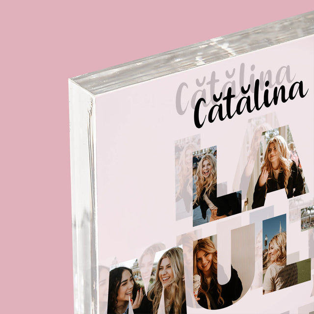 Cuvânt Din Fotografii: La Mulți Ani Din Fotografiile Tale - Bloc Acrilic