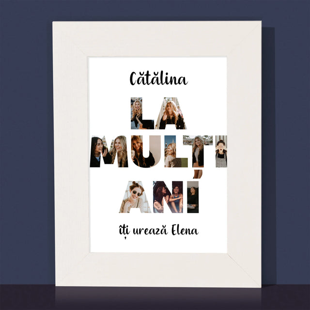 Cuvânt Din Fotografii: La Mulți Ani Din Fotografiile Tale - Ramă Pentru Fotografii (Horizontală)