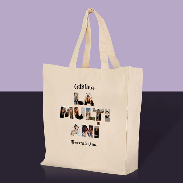 Cuvânt Din Fotografii: La Mulți Ani Din Fotografiile Tale - Sacoșă De Pânză