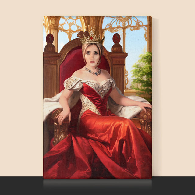 Portret Regal: Regina Pe Tron - Imprimare Cu Ramă 30X40 (Verticală)