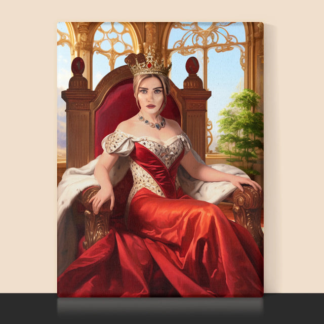 Portret Regal: Regina Pe Tron - Imprimare Cu Ramă 30X40 (Verticală)