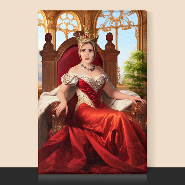 Portret Regal: Regina Pe Tron - Imprimare Cu Ramă 30X40 (Verticală)