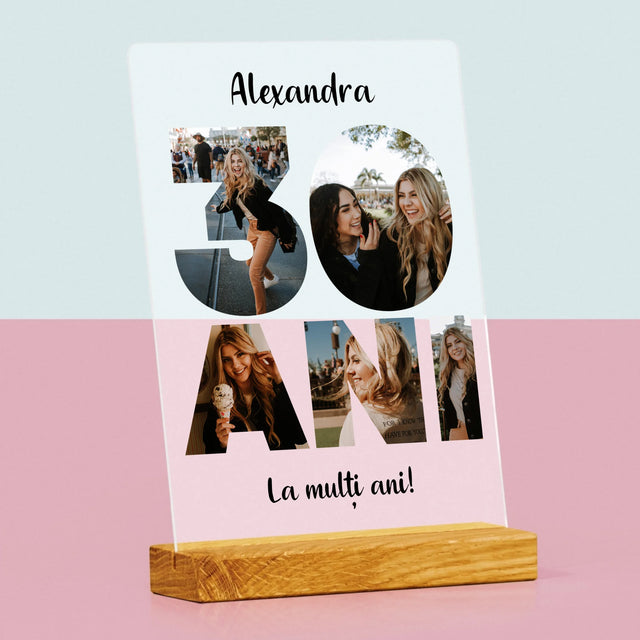 Cuvânt Din Fotografii: 30 Ani Din Fotografiile Tale - Imprimare Pe Sticlă Acrilică (Verticală)