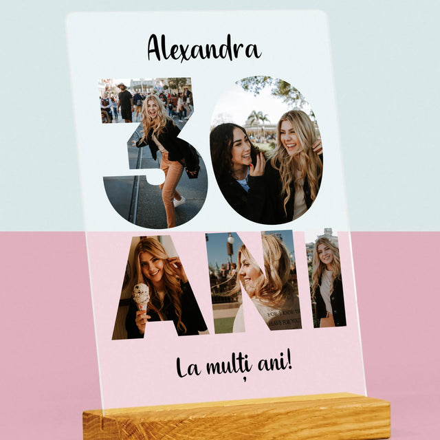 Cuvânt Din Fotografii: 30 Ani Din Fotografiile Tale - Imprimare Pe Sticlă Acrilică (Verticală)