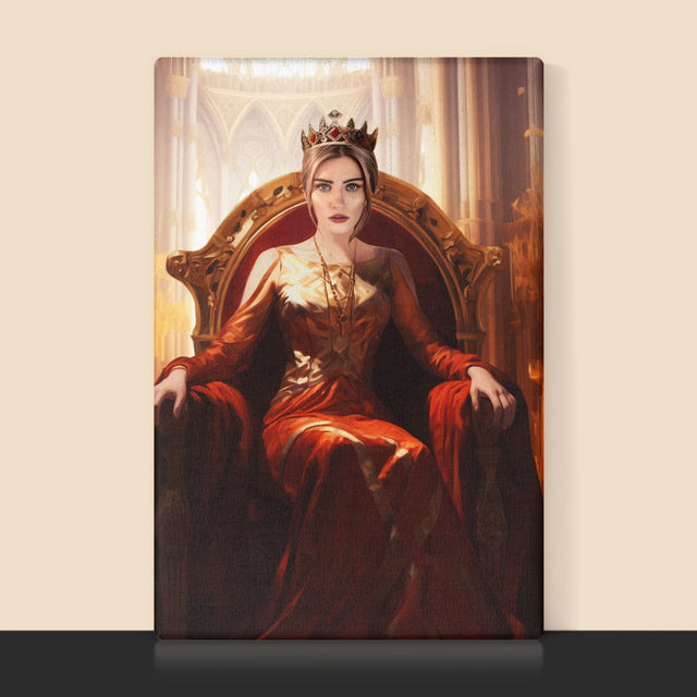 Portret Regal: Regina În Sala Tronului - Imprimare Cu Ramă 30X40 (Verticală)
