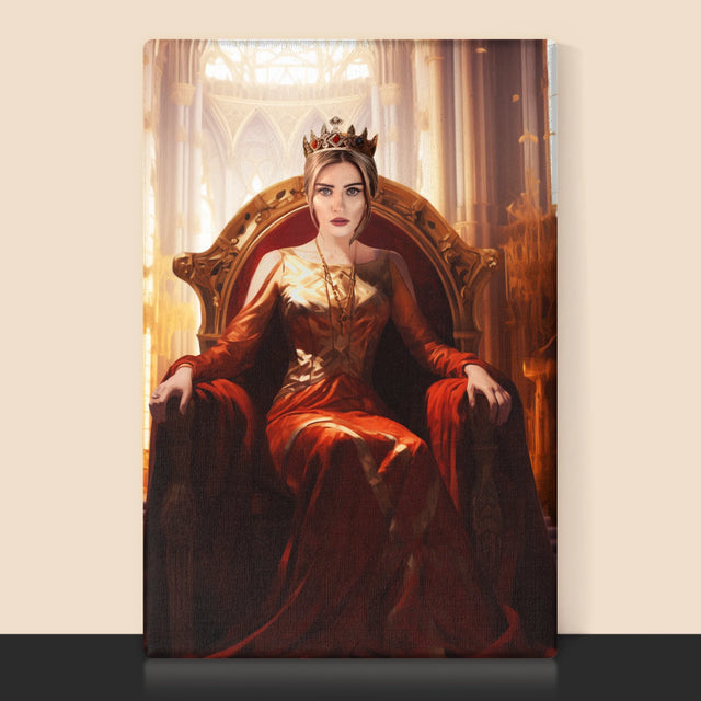 Portret Regal: Regina În Sala Tronului - Imprimare Cu Ramă 30X40 (Verticală)