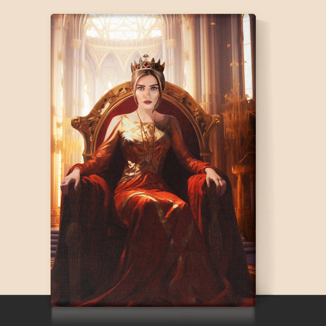 Portret Regal: Regina În Sala Tronului - Imprimare Cu Ramă 30X40 (Verticală)