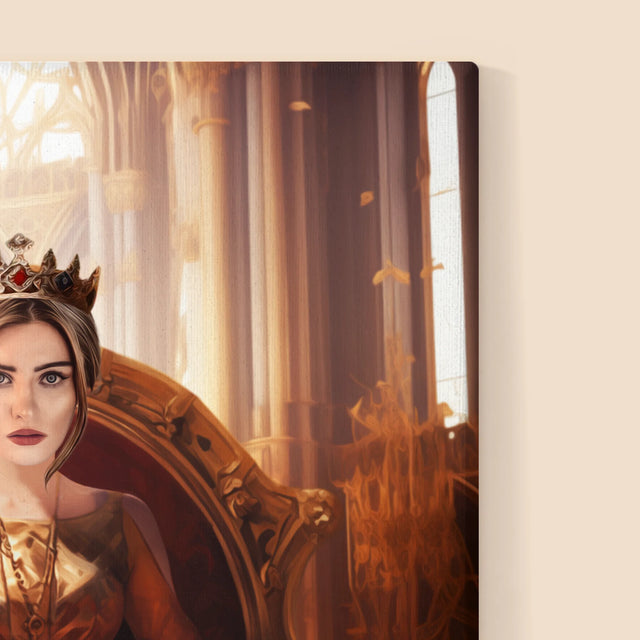 Portret Regal: Regina În Sala Tronului - Imprimare Cu Ramă 30X40 (Verticală)