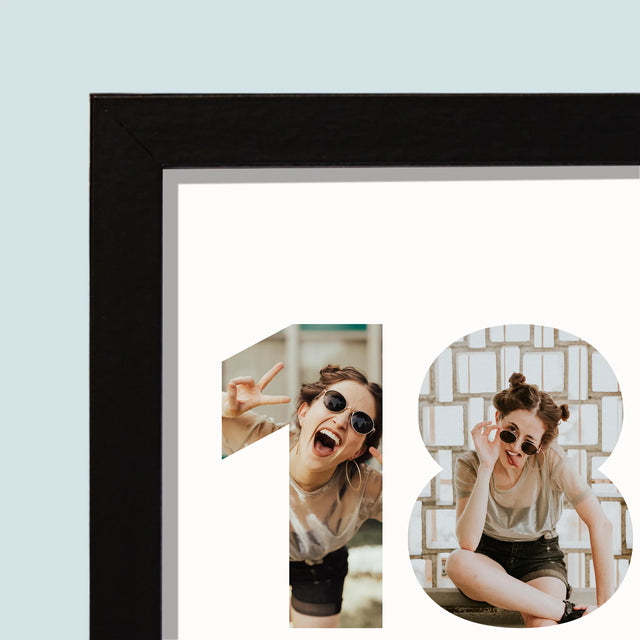 Cuvânt Din Fotografii: 18 Ani Din Fotografiile Tale - Imprimare Cu Ramă 20X40 (Horizontală)