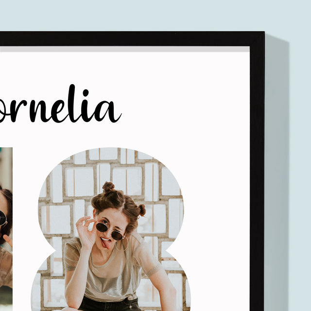 Cuvânt Din Fotografii: 18 Ani Din Fotografiile Tale - Imprimare Cu Ramă 30X40 (Verticală)