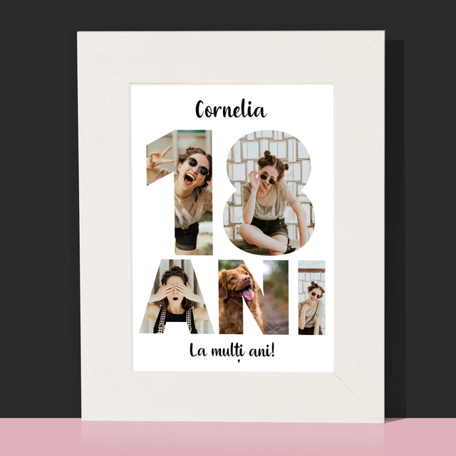Cuvânt Din Fotografii: 18 Ani Din Fotografiile Tale - Ramă Pentru Fotografii (Horizontală)