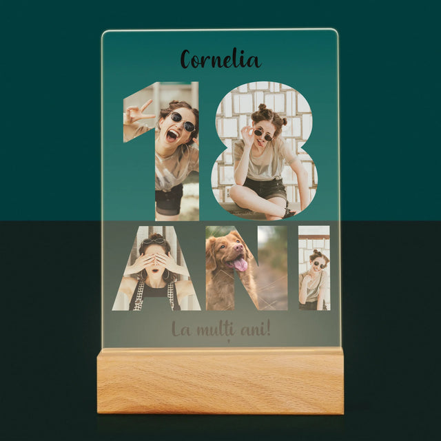 Cuvânt Din Fotografii: 18 Ani Din Fotografiile Tale - Imprimare Pe Sticlă Acrilică (Verticală)