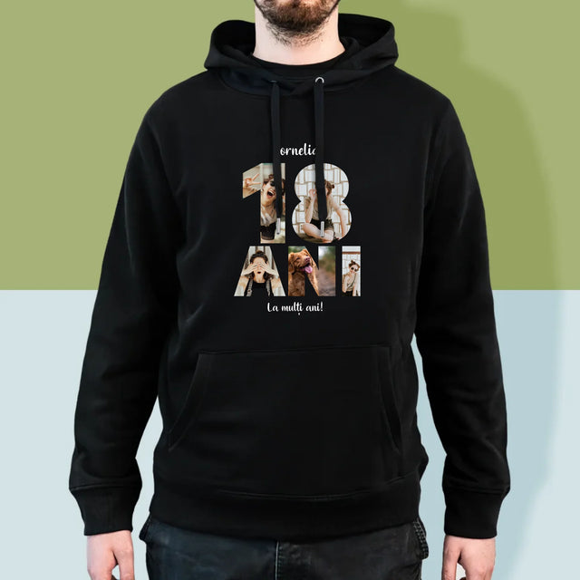 Cuvânt Din Fotografii: 18 Ani Din Fotografiile Tale - Hanorac Cu Glugă Pentru Bărbați