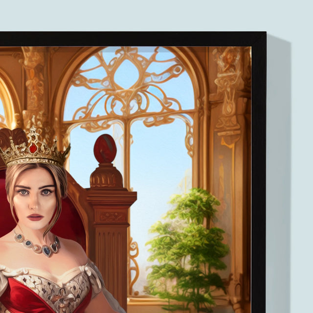 Portret Regal: Regina Pe Tron - Imprimare Cu Ramă 30X40 (Verticală)