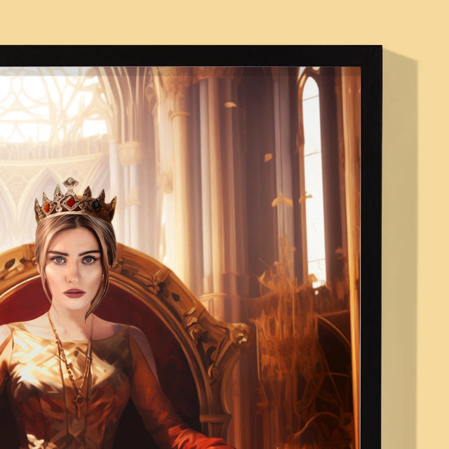 Portret Regal: Regina În Sala Tronului - Imprimare Cu Ramă 30X40 (Verticală)