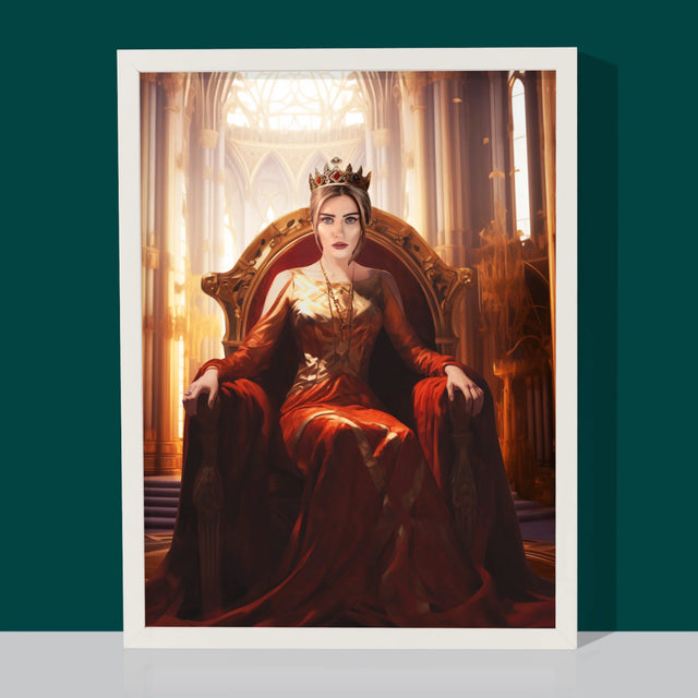Portret Regal: Regina În Sala Tronului - Imprimare Cu Ramă 30X40 (Verticală)
