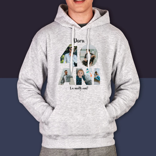 Cuvânt Din Fotografii: 40 Ani Din Fotografiile Tale - Hanorac Cu Glugă Pentru Bărbați