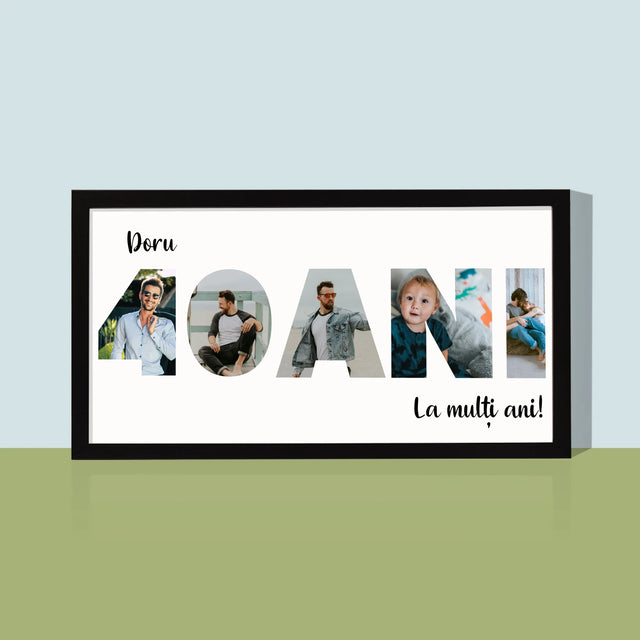 Cuvânt Din Fotografii: 40 Ani Din Fotografiile Tale - Imprimare Cu Ramă 20X40 (Horizontală)