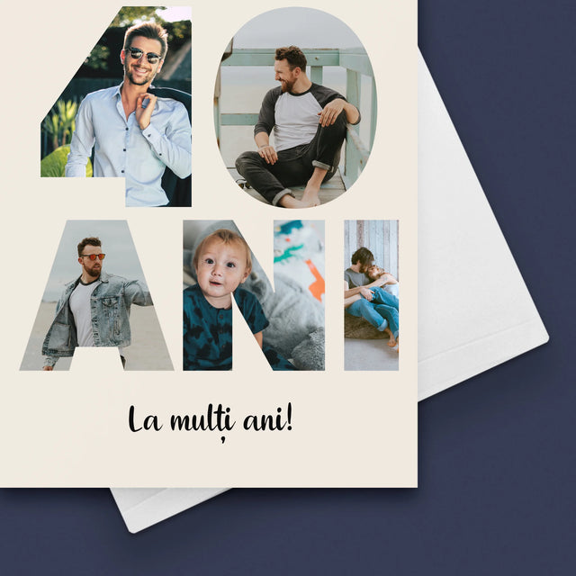 Cuvânt Din Fotografii: 40 Ani Din Fotografiile Tale - Card Cu Felicitări