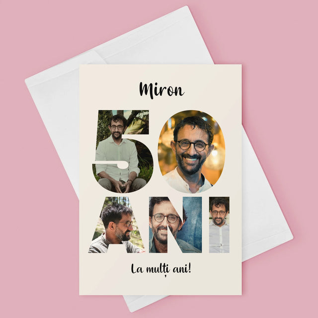 Cuvânt Din Fotografii: 50 Ani Din Fotografiile Tale - Card Cu Felicitări
