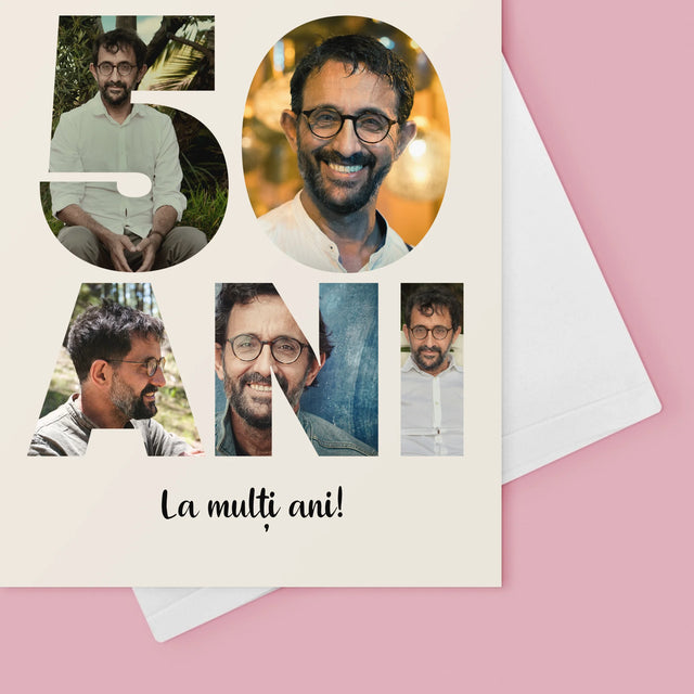 Cuvânt Din Fotografii: 50 Ani Din Fotografiile Tale - Card Cu Felicitări
