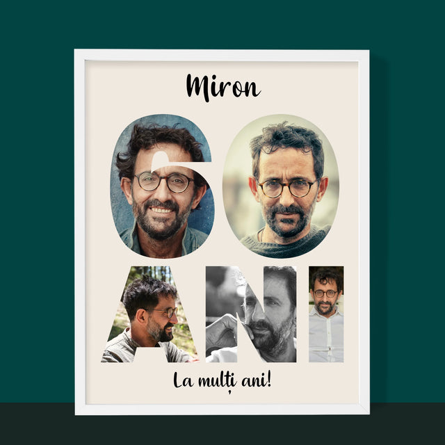 Cuvânt Din Fotografii: 60 Ani Din Fotografiile Tale - Imprimare Cu Ramă 30X40 (Verticală)