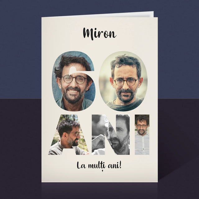 Cuvânt Din Fotografii: 60 Ani Din Fotografiile Tale - Card Cu Felicitări