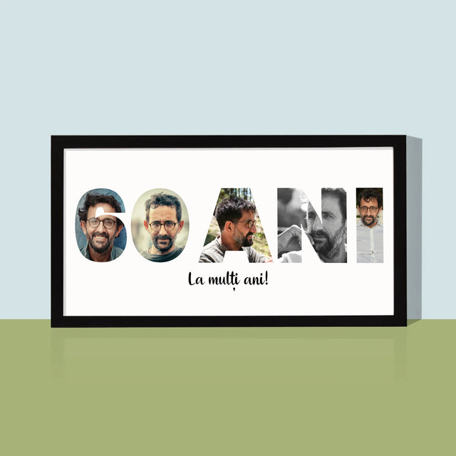 Cuvânt Din Fotografii: 60 Ani Din Fotografiile Tale - Imprimare Cu Ramă 20X40 (Horizontală)