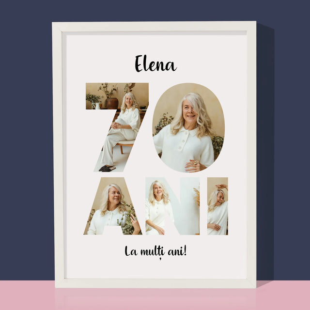 Cuvânt Din Fotografii: 70 Ani Din Fotografiile Tale - Imprimare Cu Ramă 30X40 (Verticală)