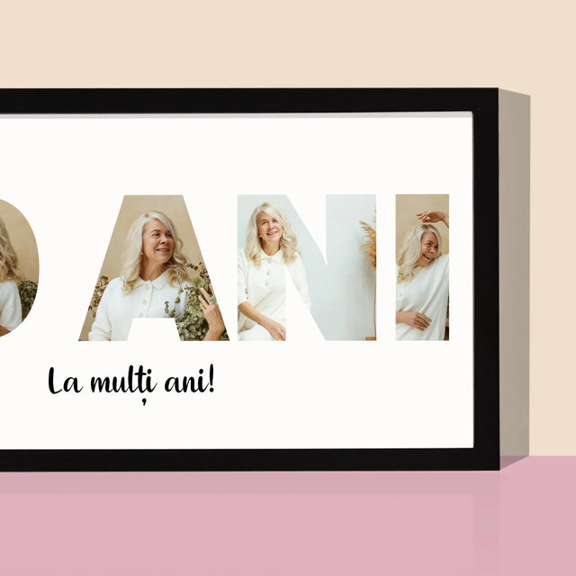 Cuvânt Din Fotografii: 70 Ani Din Fotografiile Tale - Imprimare Cu Ramă 20X40 (Horizontală)