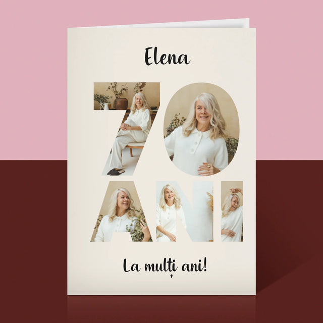 Cuvânt Din Fotografii: 70 Ani Din Fotografiile Tale - Card Cu Felicitări