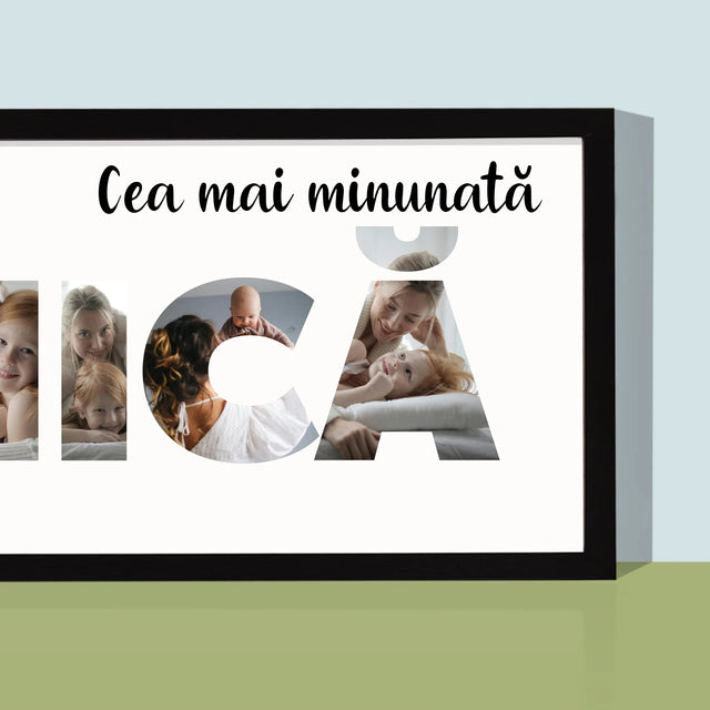 Cuvânt Din Fotografii: Fiică Din Fotografiile Tale - Imprimare Cu Ramă 20X40 (Horizontală)