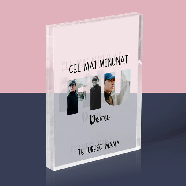 Cuvânt Din Fotografii: Fiu Din Fotografiile Tale - Bloc Acrilic