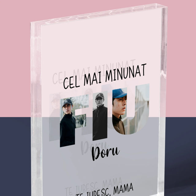 Cuvânt Din Fotografii: Fiu Din Fotografiile Tale - Bloc Acrilic