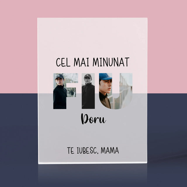 Cuvânt Din Fotografii: Fiu Din Fotografiile Tale - Bloc Acrilic