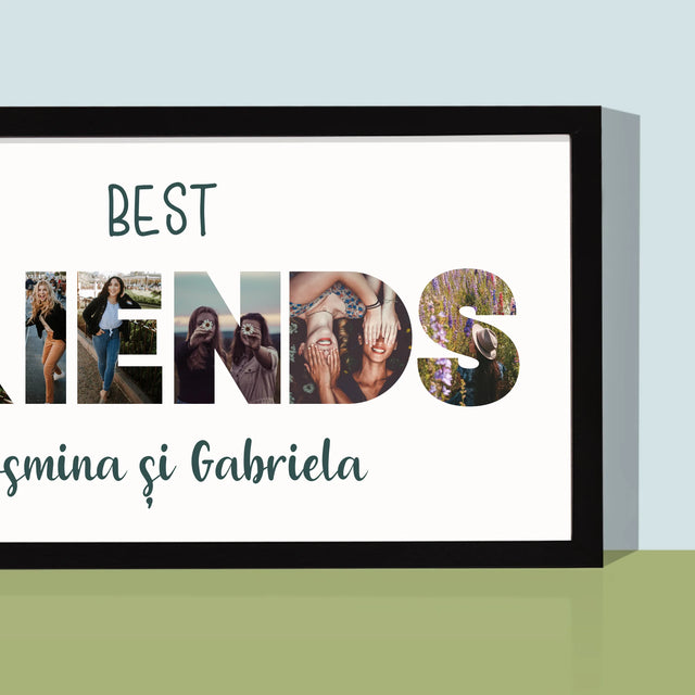 Cuvânt Din Fotografii: Friends Din Fotografiile Tale - Imprimare Cu Ramă 20X40 (Horizontală)