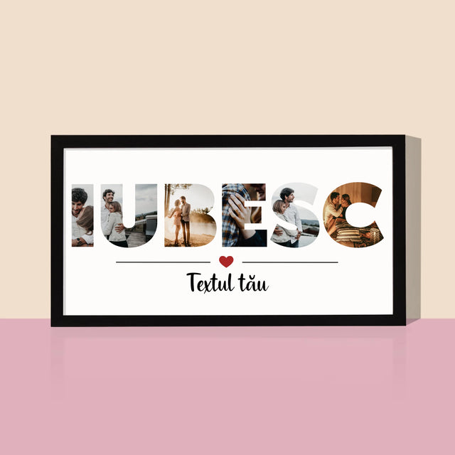 Cuvânt Din Fotografii: Iubesc Din Fotografiile Tale - Imprimare Cu Ramă 20X40 (Horizontală)