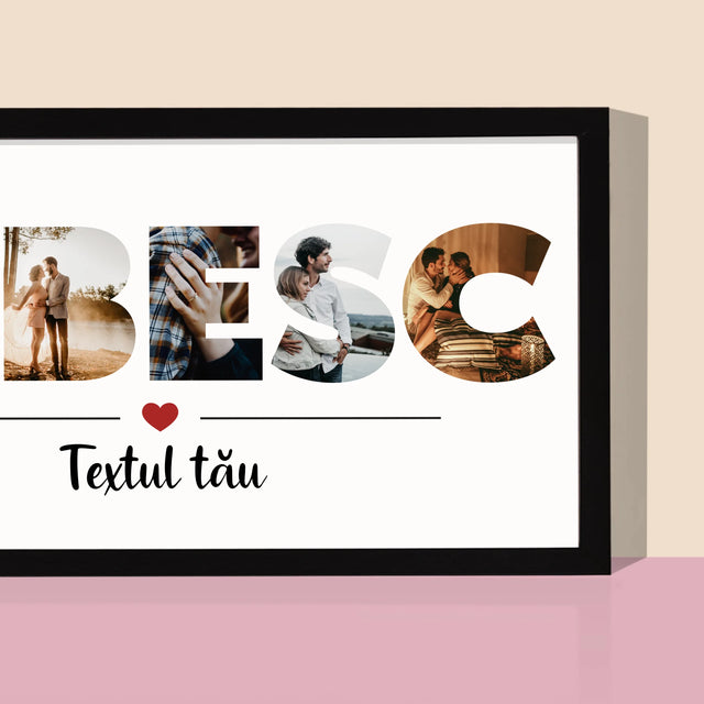 Cuvânt Din Fotografii: Iubesc Din Fotografiile Tale - Imprimare Cu Ramă 20X40 (Horizontală)