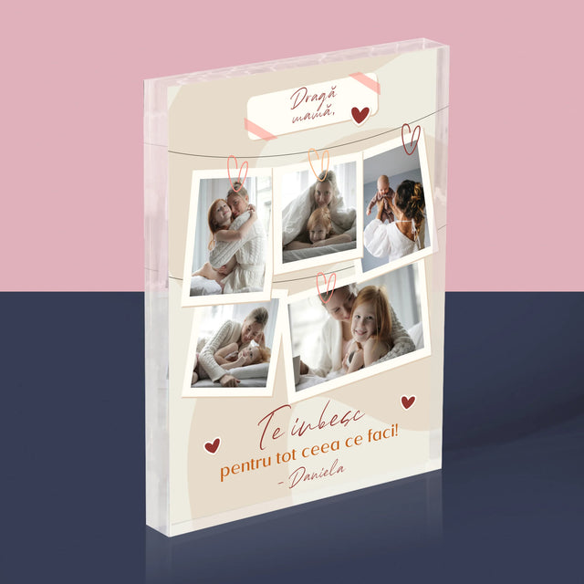 Colaj De Fotografii: Te Iubesc Mamă Fotografii - Bloc Acrilic