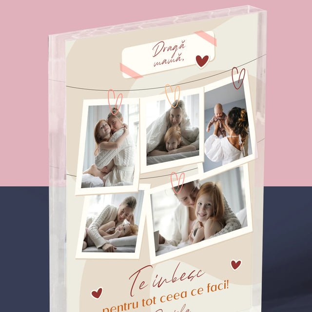 Colaj De Fotografii: Te Iubesc Mamă Fotografii - Bloc Acrilic