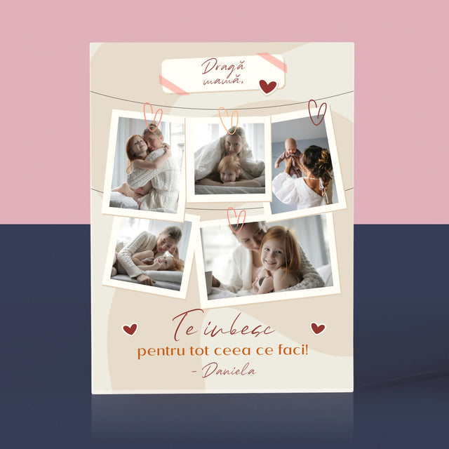 Colaj De Fotografii: Te Iubesc Mamă Fotografii - Bloc Acrilic