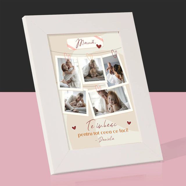 Colaj De Fotografii: Te Iubesc Mamă Fotografii - Ramă Pentru Fotografii (Horizontală)