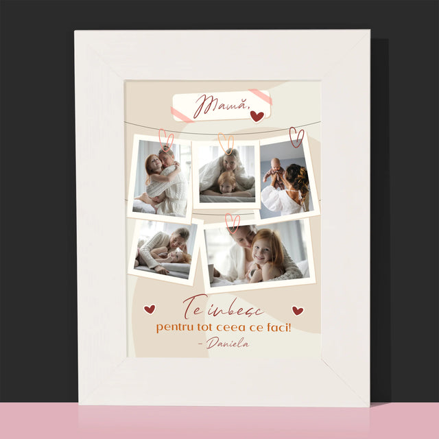 Colaj De Fotografii: Te Iubesc Mamă Fotografii - Ramă Pentru Fotografii (Horizontală)