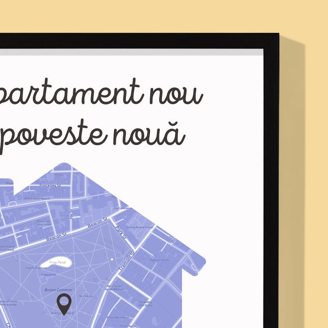 Harta Oraș: Harta Orașului: Apartament Nou - Imprimare Cu Ramă 30X40 (Verticală)
